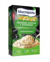 Хлопья МИСТРАЛЬ Овсяные с отрубями 400гр