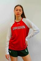 Майка с длинным рукавом Under Armour красная с надписью DAVIDSON, р. М