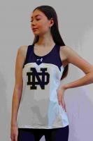 Майка без рукавов Under Armour белая с синим NOTRE DAME, р.S/M
