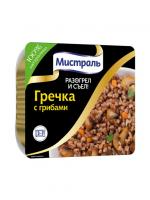Второе блюдо МИСТРАЛЬ легко готовить Гречка с грибами 250 гр