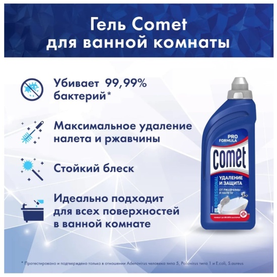 Средство для сантехники Comet PRO гель для ванны 500мл