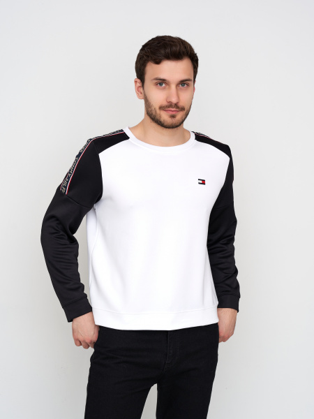 Свитшот мужской Tommy Hilfiger белый с чёрными вставками