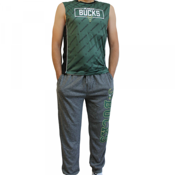 Майка спортивная мужская NBA MilwaukeeBucks темно-зеленая