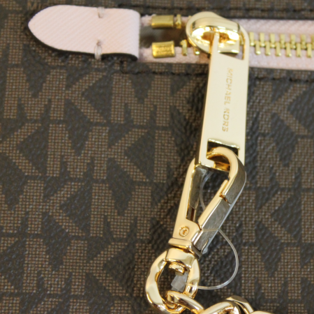 Сумка женская Michael Kors через плечо коричневая с розовым 