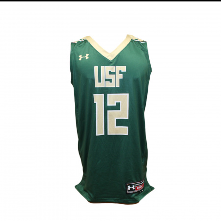 Майка без рукавов Under Armour зеленая с надписью  беж USF 12, р.L