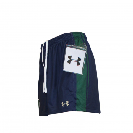 Шорты баскетбольные мужские  Under Armour, синие с зелеными вставками и надписью ND, размер S/M