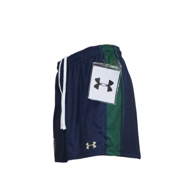 Шорты баскетбольные мужские  Under Armour, синие с зелеными вставками и надписью ND, размер S/M