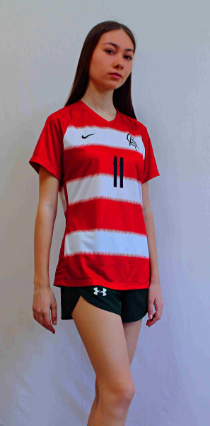 Майка с коротким рукавом NIKE красн с белым PLAYER 11, р.M