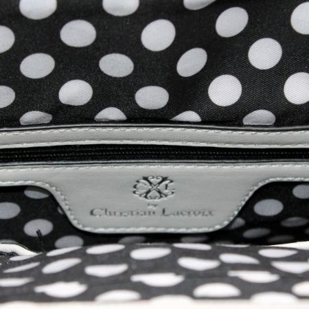 Женская сумка Christian LaCroix Giulia Satchel голубая с тонкой белой полоской, тканевая