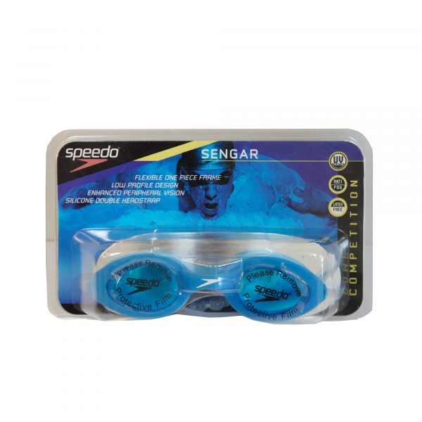 Очки для плавания Speedo Segnar, синие/синее стекло