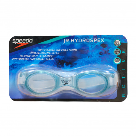 Очки для плавания Speedo JR Hydrospex прозрачный, оправа голубая