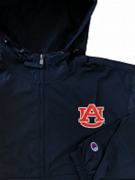 Штормовка Champion с капюшоном и логотипом AUBURN TIGERS, темно синяя, размер S