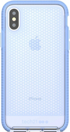 Чехол ударопрочный для iPhone X. Tech21. Evo Elite. Голубой-прозрачный
