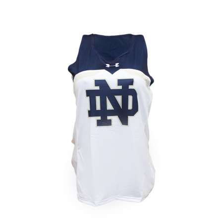 Майка без рукавов Under Armour белая с синим NOTRE DAME, р.S/M