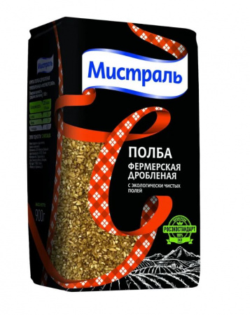 Крупа МИСТРАЛЬ полба дробленая Фермерская 900г*6