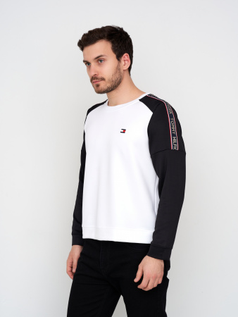 Свитшот мужской Tommy Hilfiger белый с чёрными вставками