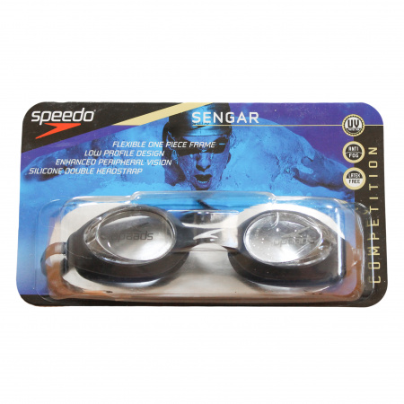 Очки для плавания Speedo Sengar, черные /прозрачное стекло