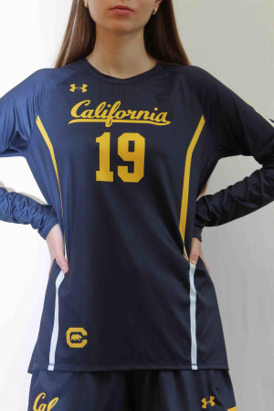 Майка с длинным рукавом Under Armour синяя с надписью California 19, р. М