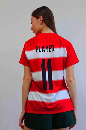 Майка с коротким рукавом NIKE красн с белым PLAYER 11, р.M