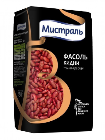 Фасоль МИСТРАЛЬ темно-красная Кидни 450гр
