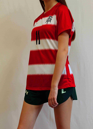 Майка с коротким рукавом NIKE красн с белым PLAYER 11, р.M