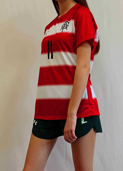 Майка с коротким рукавом NIKE красн с белым PLAYER 11, р.M