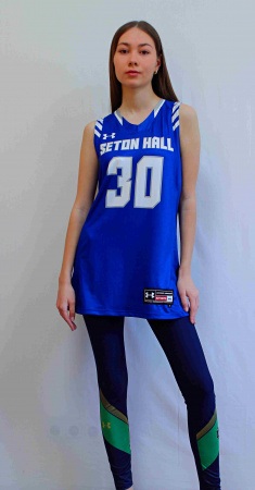 Майка без рукавов Under Armour синяя с бел SETON HALL 30, р.M