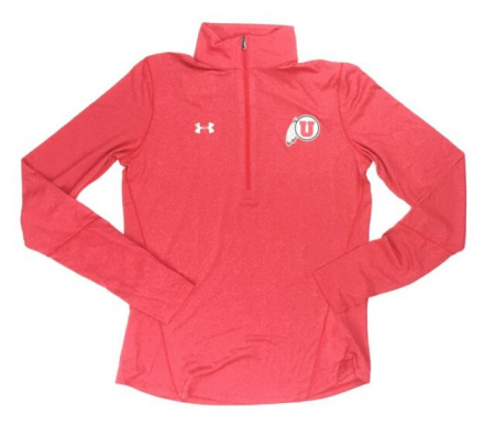 Майка тренировочная женская UNDER ARMOUR  с длинным рукавом, красная "U", размер S-M