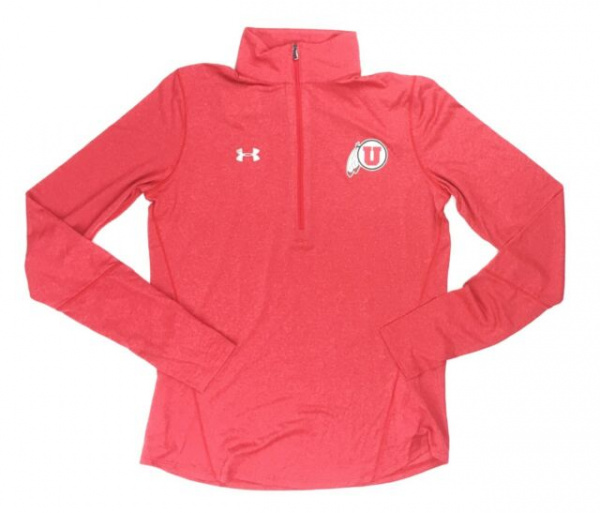 Майка тренировочная женская UNDER ARMOUR  с длинным рукавом, красная "U", размер S-M