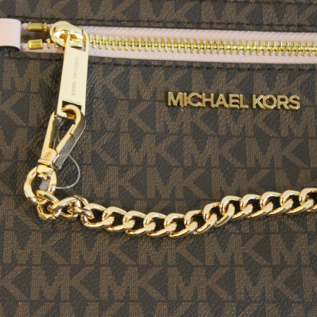 Сумка женская Michael Kors через плечо коричневая с розовым 