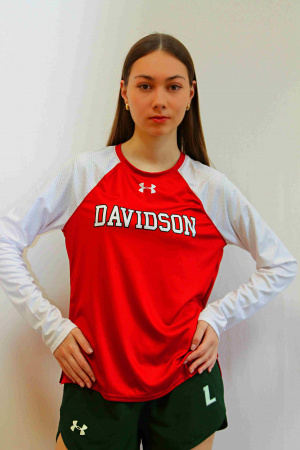 Майка с длинным рукавом Under Armour красная с надписью DAVIDSON, р. М