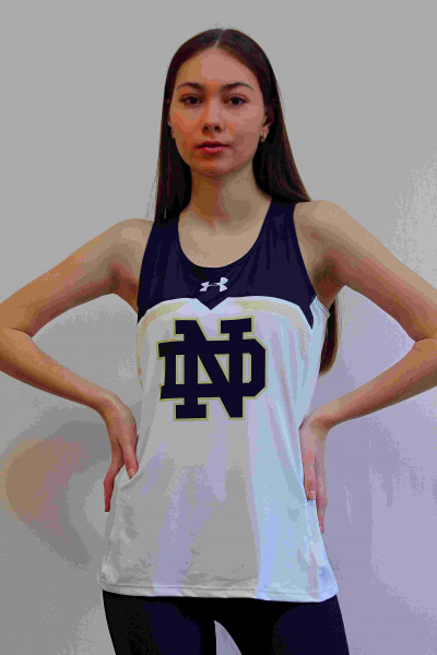 Майка без рукавов Under Armour белая с синим NOTRE DAME, р.S/M