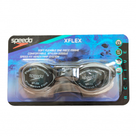 Очки для плавания Speedo XFLEX черные/серые