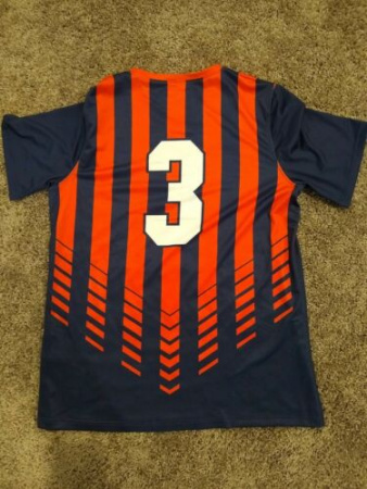Футболка спортивная женская UNDER ARMOUR, синяя с надписью Auburn, размер M