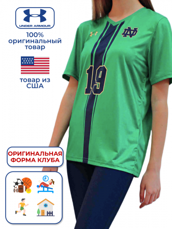 Майка с коротким рукавом Under Armour Notre Dame 19, зеленая, р.S/M