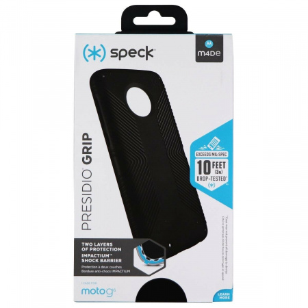 Чехол Motorola G6. Speck Presidio Grip Series Hybrid - черный