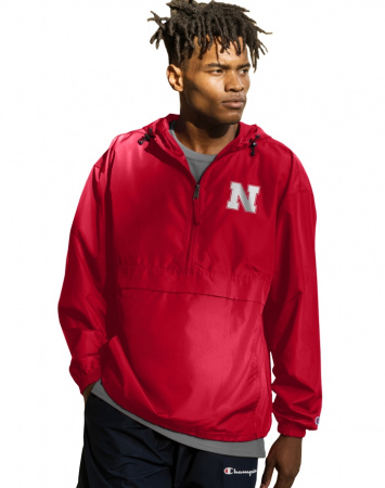 Штормовка Champion с капюшоном и логотипом NEBRASKA CORNHUSKERS, красная