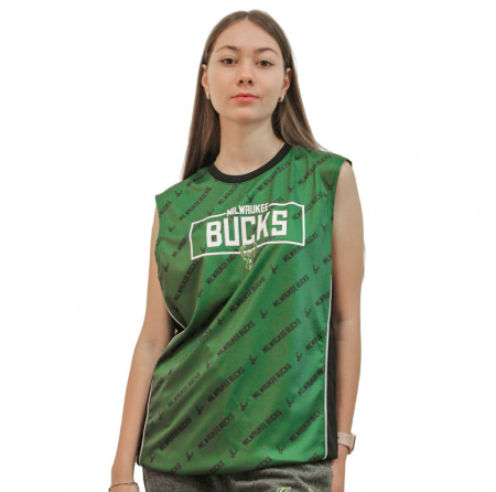 Майка спортивная мужская NBA MilwaukeeBucks темно-зеленая